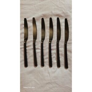 Cambridge Silversmiths Logan Matte Black Dinner Knives Set of 6 Stainless Steel
